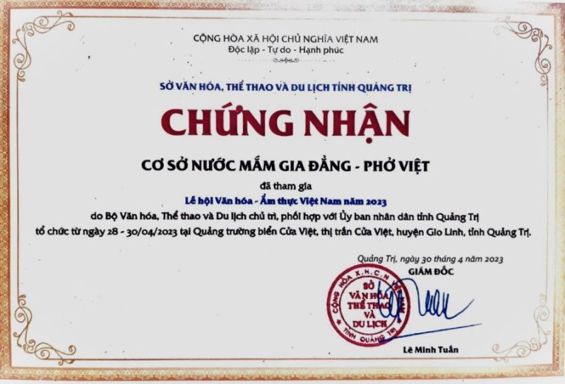 nước mắm gia đẳng tham gia lễ hội ẩm thực việt nam