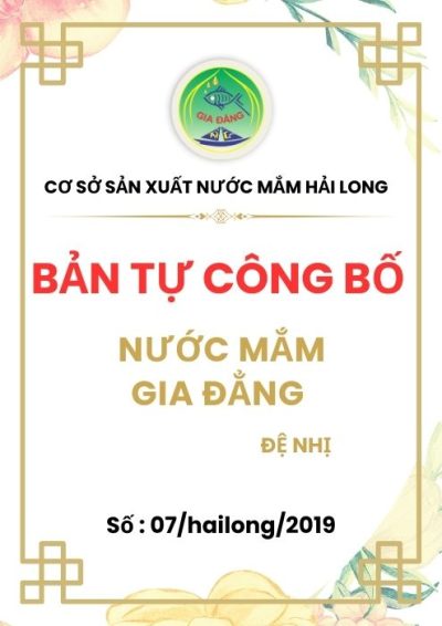 Bản tự công bố nước chấm gia đẳng đệ nhị