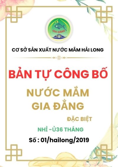 Bản tự công bố nước mắm nhỉ gia đẳng