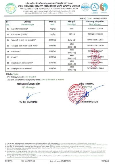 Bản tự công bố nước chấm gia đẳng đệ nhị