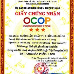 sản phẩm ocop quảng trị-nước mắm chắt từ ruốc gia đẳng